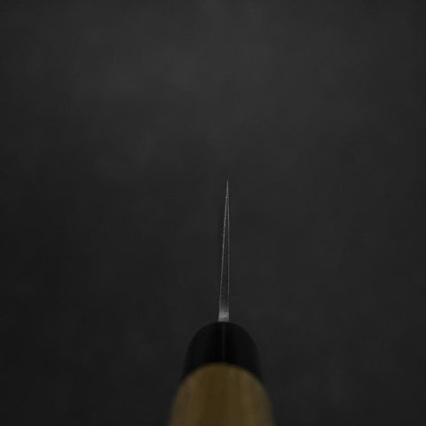 Santoku Blue Steel #2 Revêtement inox Nashiji Manche en Bois d’if 165mm-[Musashi]-[Couteaux de cuisine japonais]