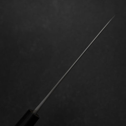 Santoku Blue Steel #2 Revêtement inox Nashiji Manche en Bois d’if 165mm-[Musashi]-[Couteaux de cuisine japonais]