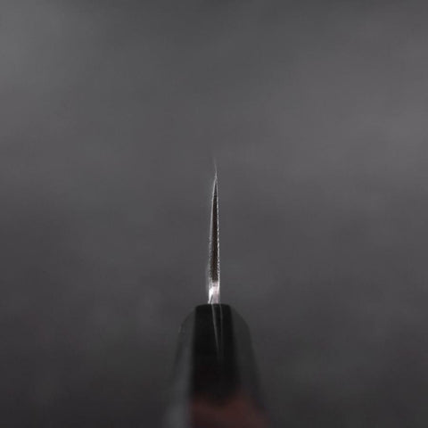 Santoku Blue Steel #2 Suminagashi Manche en Buffle et Ébène 170mm-[Musashi]-[Couteaux de cuisine japonais]