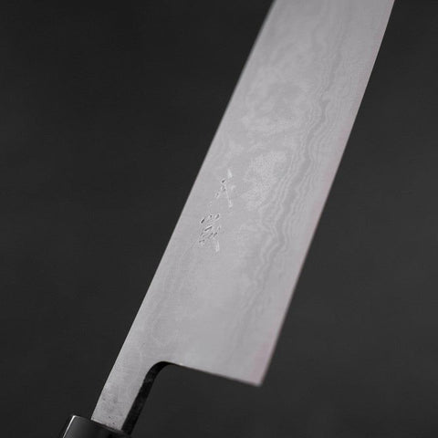 Santoku Blue Super Damascus Buffalo Magnolia Handle 165mm-[Musashi]-[Couteaux de cuisine japonais]