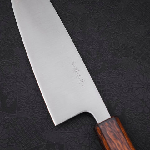 Santoku Blue Super Poli Manche Sumi Urushi 165mm-[Musashi]-[Couteaux de cuisine japonais]