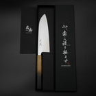 Santoku Blue Super Poli Manche Yaki Urushi 165mm-[Musashi]-[Couteaux de cuisine japonais]