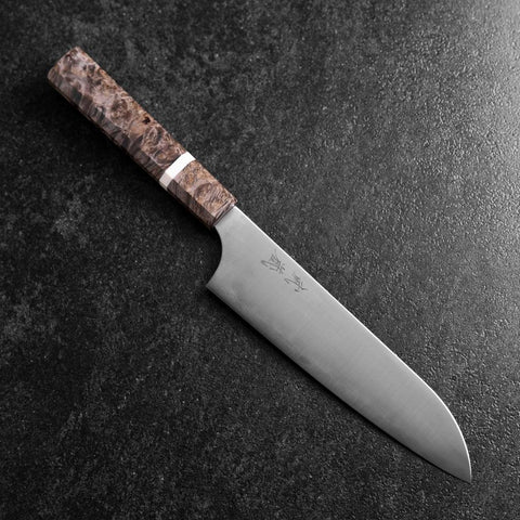Santoku Blue Super Poli Manche en Érable 180mm-[Musashi]-[Couteaux de cuisine japonais]