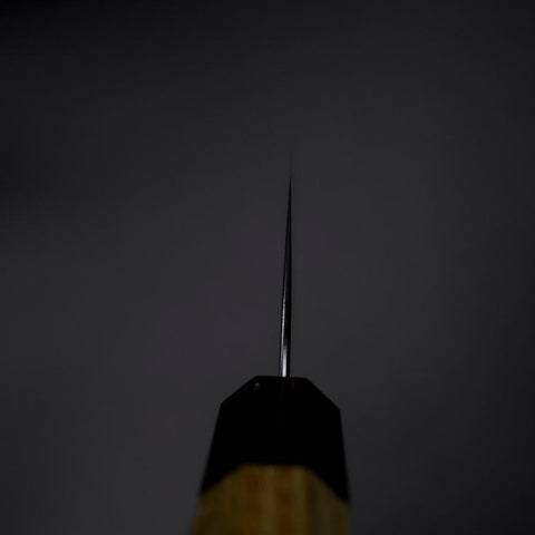 Santoku Blue Super Poli Manche en Zelkova 165mm-[Musashi]-[Couteaux de cuisine japonais]