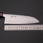 Santoku Blue Super Poli Manche en Zelkova 165mm-[Musashi]-[Couteaux de cuisine japonais]