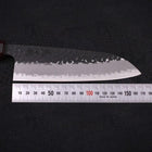 Santoku Blue Super Revêtement Inox Kurouchi Tsuchime Manche en Zelkova 165mm-[Musashi]-[Couteaux de cuisine japonais]