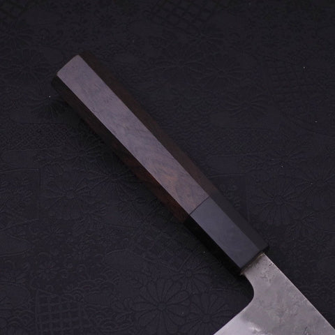 Santoku Blue Super Revêtement Inox Nashiji Manche en Buffle et Ébène 165mm-[Musashi]-[Couteaux de cuisine japonais]