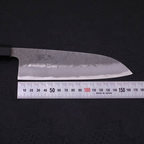 Santoku Blue Super Revêtement Inox Nashiji Manche en Buffle et Ébène 165mm-[Musashi]-[Couteaux de cuisine japonais]