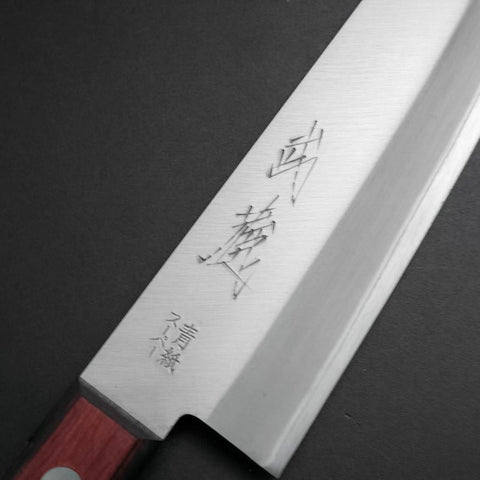 Santoku Blue Super Revêtement Inox Poli Manche Occidental Rouge et Noir 165mm-[Musashi]-[Couteaux de cuisine japonais]