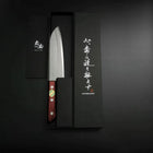 Santoku Blue Super Revêtement Inox Poli Manche Occidental Rouge et Noir 165mm-[Musashi]-[Couteaux de cuisine japonais]