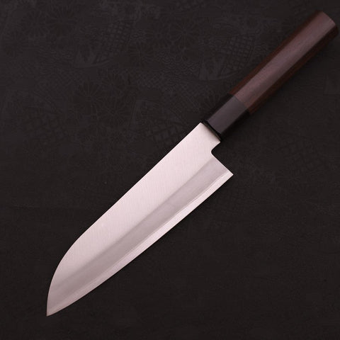 Santoku Blue Super Revêtement Inox Poli Manche en Bois de Rose 180mm-[Musashi]-[Couteaux de cuisine japonais]