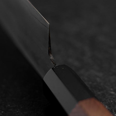 Santoku Blue Super Revêtement Inox Suname Manche en Buffle et Ébène 165mm-[Musashi]-[Couteaux de cuisine japonais]