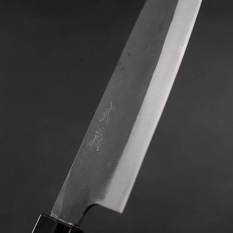 Santoku Blue steel #1 Stainless Clad Kurouchi Buffalo Magnolia Handle 165mm-[Musashi]-[Couteaux de cuisine japonais]