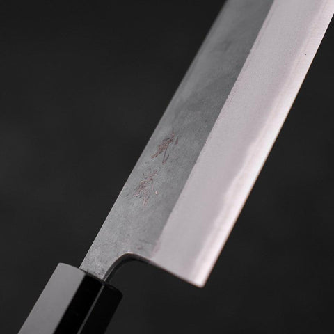 Santoku Blue steel #2 Kurouchi Manche en Buffle et Bois de Teck 165mm-[Musashi]-[Couteaux de cuisine japonais]