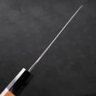Santoku Blue steel #2 Kurouchi Manche en Buffle et Bois de Teck 165mm-[Musashi]-[Couteaux de cuisine japonais]