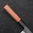 Santoku Blue steel #2 Kurouchi Manche en Buffle et Bois de Teck 165mm-[Musashi]-[Couteaux de cuisine japonais]