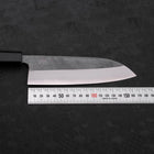 Santoku Blue steel #2 Kurouchi Manche en Buffle et Bois de Teck 165mm-[Musashi]-[Couteaux de cuisine japonais]