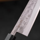 Santoku Blue steel #2 Nashiji Revêtement Inox Manche en Buffle et Bois de Teck 165mm-[Musashi]-[Couteaux de cuisine japonais]