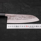 Santoku Blue steel #2 Nashiji Revêtement Inox Manche en Buffle et Bois de Teck 165mm-[Musashi]-[Couteaux de cuisine japonais]