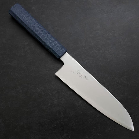 Santoku Chromax Poli Manche Urushi Bleu 170mm-[Musashi]-[Couteaux de cuisine japonais]