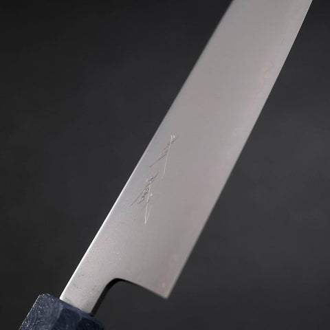Santoku Chromax Polished Blue Urushi Handle 170mm-[Musashi]-[Couteaux de cuisine japonais]