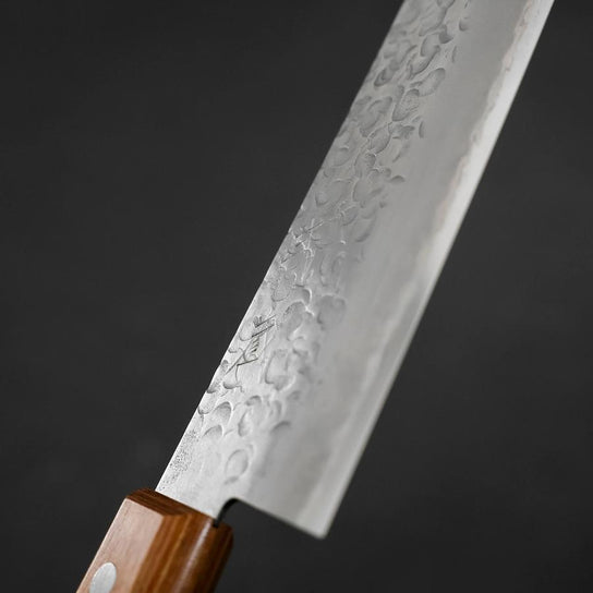 Santoku Chromax Tsuchime Manche Occidental Marron 165mm