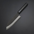 Santoku Cobalt Stainless Kurouchi Damas Manche en Buffle et Ébène 165mm-[Musashi]-[Couteaux de cuisine japonais]