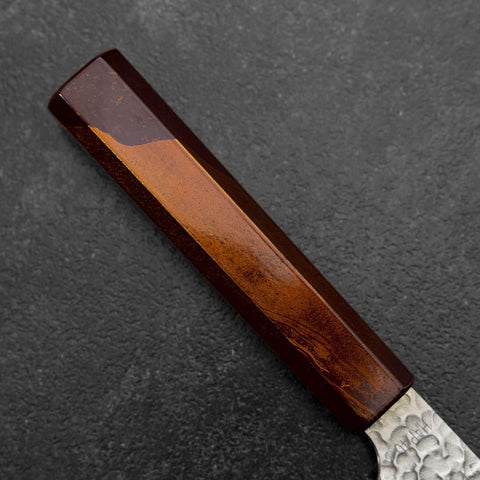 Santoku HAP40 Tsuchime Manche Urushi Rouge 180mm-[Musashi]-[Couteaux de cuisine japonais]