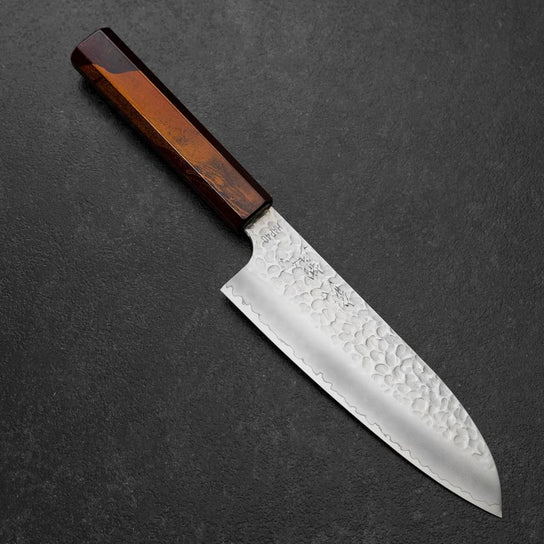 Santoku HAP40 Tsuchime Manche Urushi Rouge 180mm