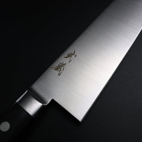 Santoku Molybdène Poli Noir Manche Occidental 175mm-[Musashi]-[Couteaux de cuisine japonais]