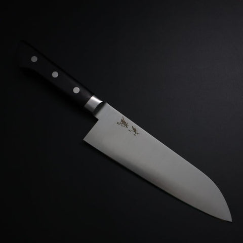 Santoku Molybdène Poli Noir Manche Occidental 175mm-[Musashi]-[Couteaux de cuisine japonais]