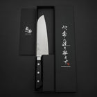 Santoku Molybdenum Poli Manche Occidental Noir 175mm-[Musashi]-[Couteaux de cuisine japonais]