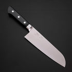 Santoku Molybdenum Poli Manche Occidental Noir 175mm-[Musashi]-[Couteaux de cuisine japonais]