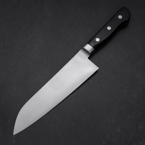 Santoku Molybdenum Poli Manche Occidental Noir 180mm-[Musashi]-[Couteaux de cuisine japonais]