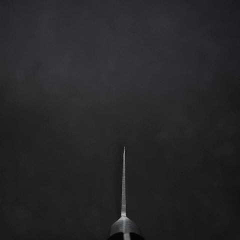 Santoku Molybdenum Poli Manche Occidental Noir 180mm-[Musashi]-[Couteaux de cuisine japonais]