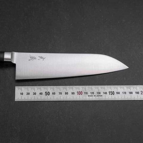 Santoku Molybdenum Poli Manche Occidental Noir 180mm-[Musashi]-[Couteaux de cuisine japonais]