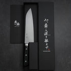 Santoku Molybdenum Poli Manche Occidental Noir 180mm-[Musashi]-[Couteaux de cuisine japonais]