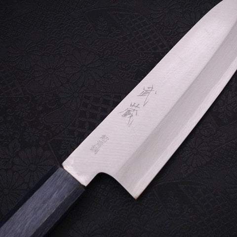 Santoku Revêtement Inox Blue Super Poli Manche Bleu-Foncé 180mm-[Musashi]-[Couteaux de cuisine japonais]