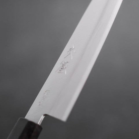 Santoku Revêtement Inox Blue Super Poli Manche Buffle et Ébène 140mm-[Musashi]-[Couteaux de cuisine japonais]