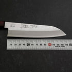 Santoku Revêtement Inox Blue Super Poli Manche Occidental Rouge et Noir 140mm-[Musashi]-[Couteaux de cuisine japonais]