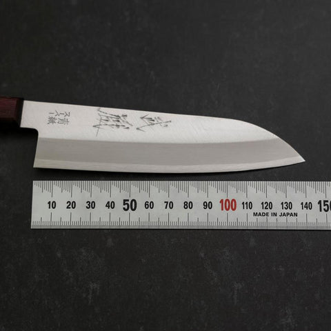Santoku Revêtement Inox Blue Super Poli Manche Occidental Rouge et Noir 140mm-[Musashi]-[Couteaux de cuisine japonais]