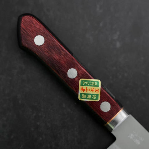 Santoku Revêtement Inox Blue Super Poli Manche Occidental Rouge et Noir 165mm-[Musashi]-[Couteaux de cuisine japonais]