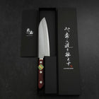 Santoku Revêtement Inox Blue Super Poli Manche Occidental Rouge et Noir 165mm-[Musashi]-[Couteaux de cuisine japonais]