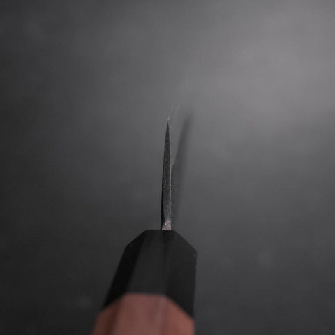Santoku Revêtement Inox Blue Steel #2 Kurouchi Manche en Noyer 165mm-[Musashi]-[Couteaux de cuisine japonais]