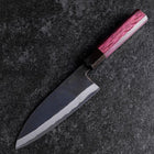 Santoku Revêtement inox Blue Steel #2 Kurouchi Manche Urushi Pourpre 165mm-[Musashi]-[Couteaux de cuisine japonais]