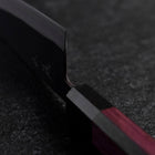Santoku Revêtement inox Blue Steel #2 Kurouchi Manche Urushi Pourpre 165mm-[Musashi]-[Couteaux de cuisine japonais]