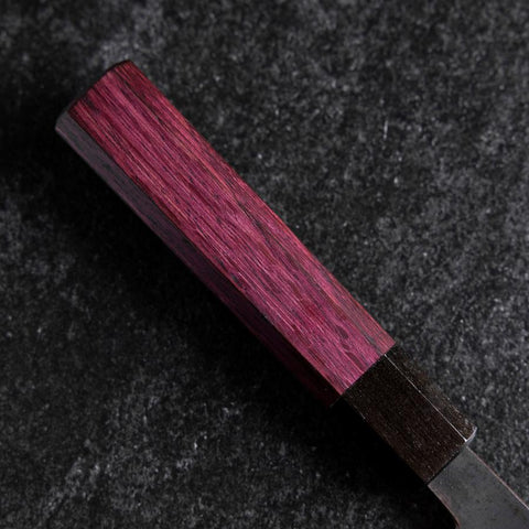 Santoku Revêtement inox Blue Steel #2 Kurouchi Manche Urushi Pourpre 165mm-[Musashi]-[Couteaux de cuisine japonais]