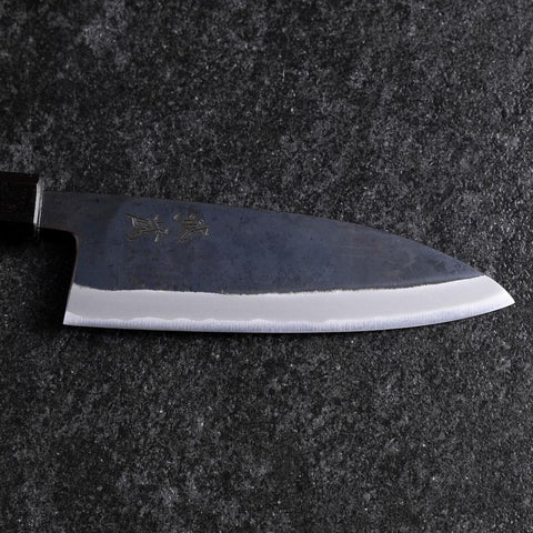 Santoku Revêtement inox Blue Steel #2 Kurouchi Manche Urushi Pourpre 165mm-[Musashi]-[Couteaux de cuisine japonais]