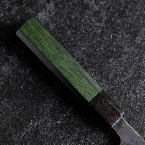 Santoku Revêtement inox Blue Steel #2 Kurouchi Manche Urushi Vert 165mm-[Musashi]-[Couteaux de cuisine japonais]