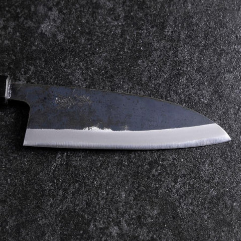 Santoku Revêtement inox Blue Steel #2 Kurouchi Manche Urushi Vert 165mm-[Musashi]-[Couteaux de cuisine japonais]